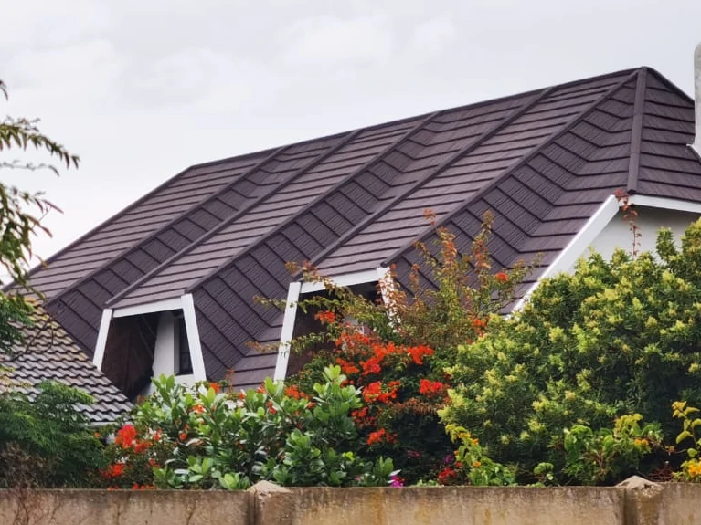 An example of a thatch roof converted to metrotiles